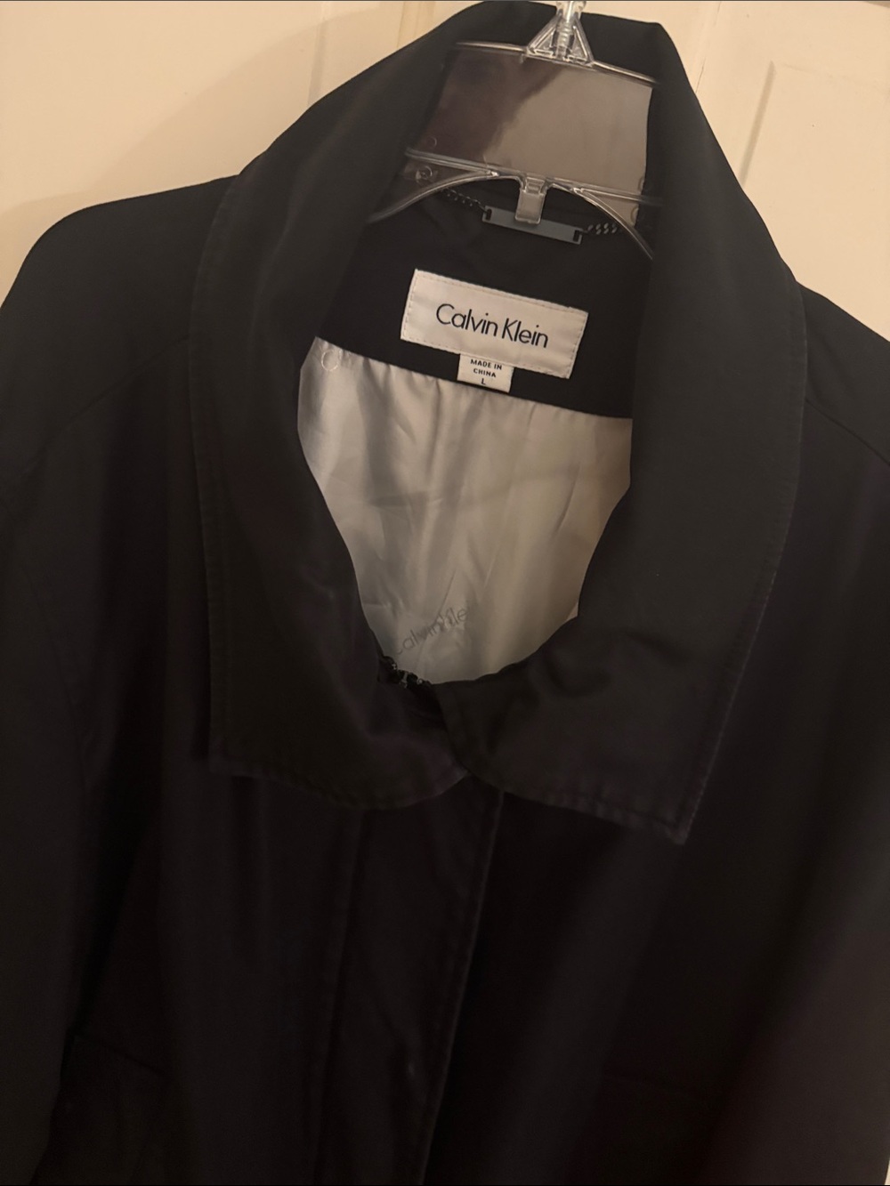 Calvin Klein Women's Black Trench Coat Size Large
